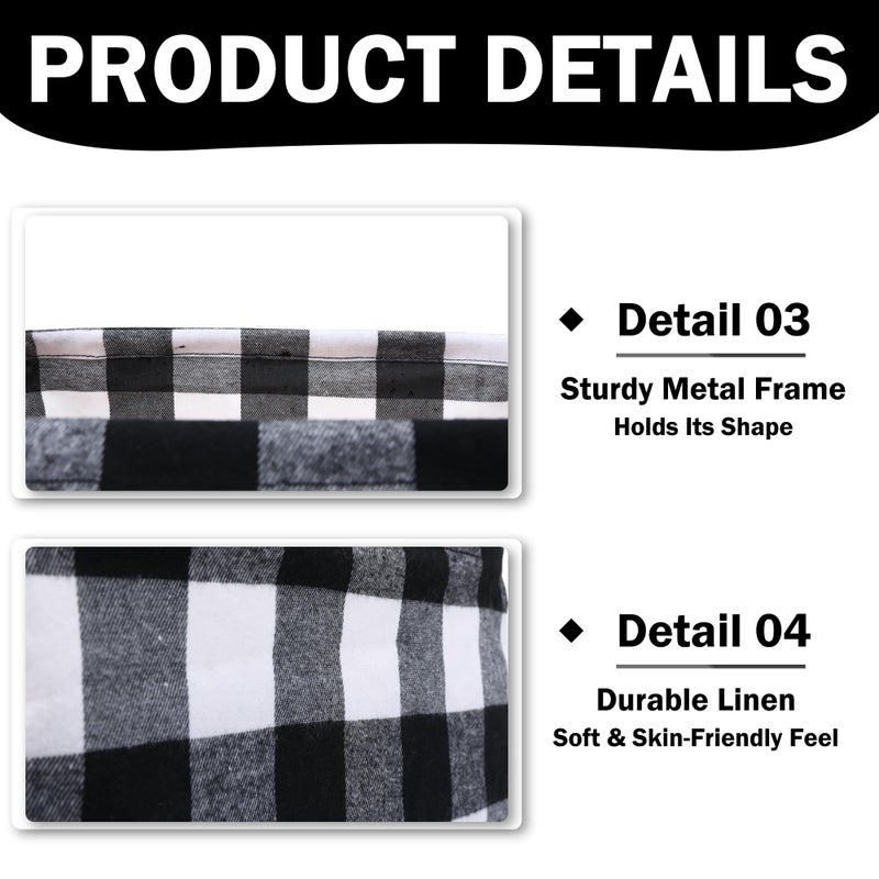 Kaaltisy Buffalo Storage Basket - Black and White Foldable Storage Baskets, Buffalo Plaid Cube Storage Bins for Shelves, Home Office Organizer Containers for Closet, Towels, Drawers - 3 Pack - Image 4